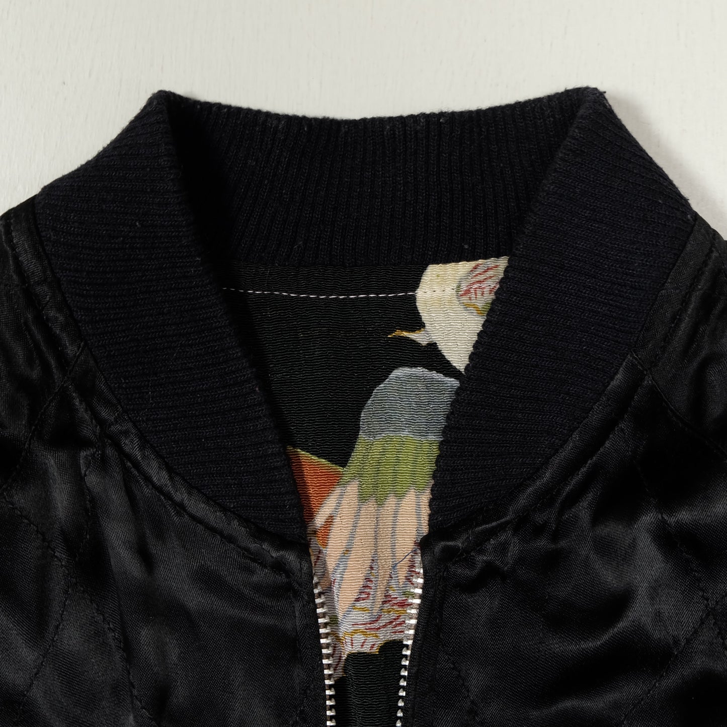 Vintage Japanese Japan Nihonga Ukiyoe Kabuki Samurai Musha Actor Kabuto Helmet Embroidered Yokosuka Jumper Bomber Sukajan Souvenir Jacket M