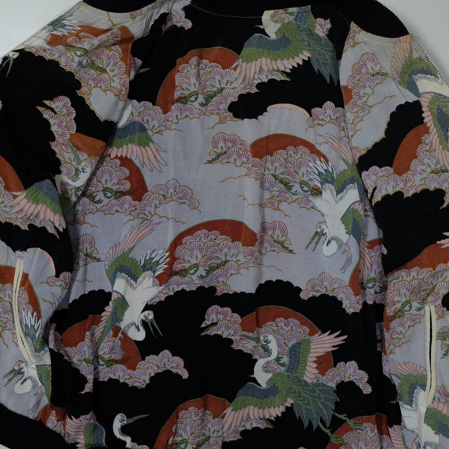 Vintage Japanese Japan Nihonga Ukiyoe Kabuki Samurai Musha Actor Kabuto Helmet Embroidered Yokosuka Jumper Bomber Sukajan Souvenir Jacket M