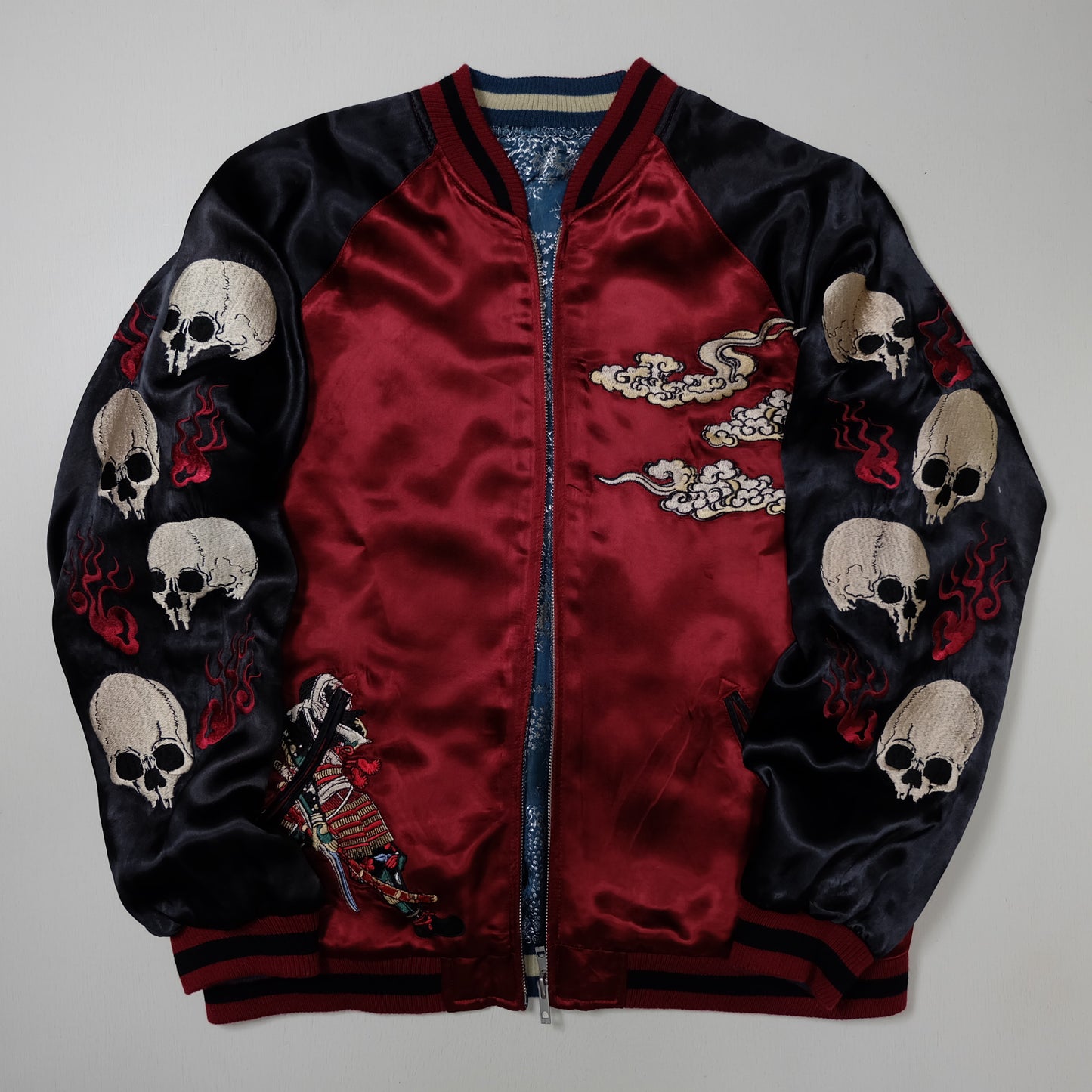 PUNK ROCK Vintage Japanese Japan NEBUTA Ogre Monster Nihonga Ukiyoe Folklore Embroidered Yokosuka Jumper Bomber Sukajan Souvenir Jacket