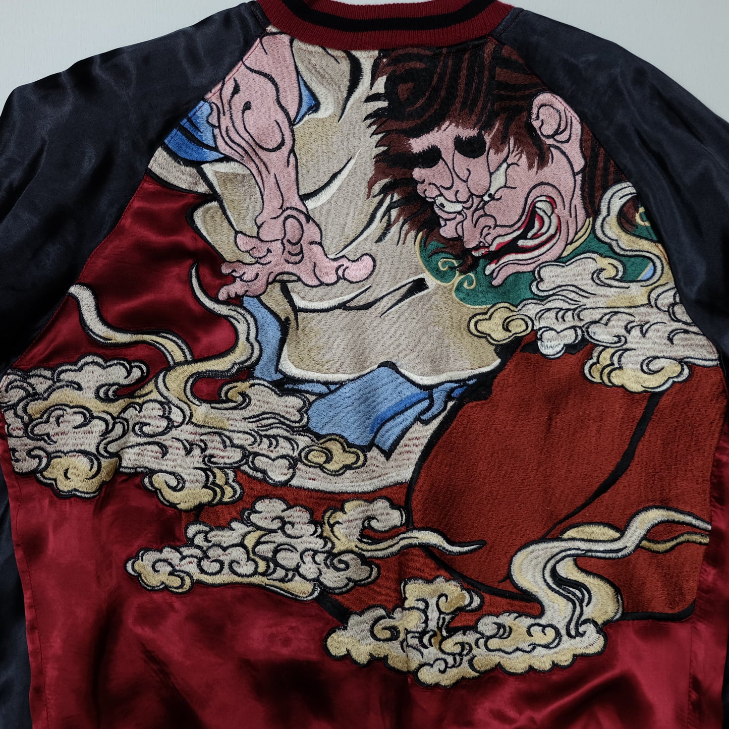 PUNK ROCK Vintage Japanese Japan NEBUTA Ogre Monster Nihonga Ukiyoe Folklore Embroidered Yokosuka Jumper Bomber Sukajan Souvenir Jacket
