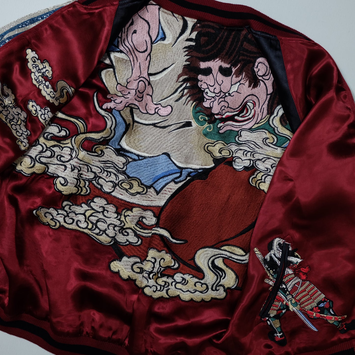 PUNK ROCK Vintage Japanese Japan NEBUTA Ogre Monster Nihonga Ukiyoe Folklore Embroidered Yokosuka Jumper Bomber Sukajan Souvenir Jacket
