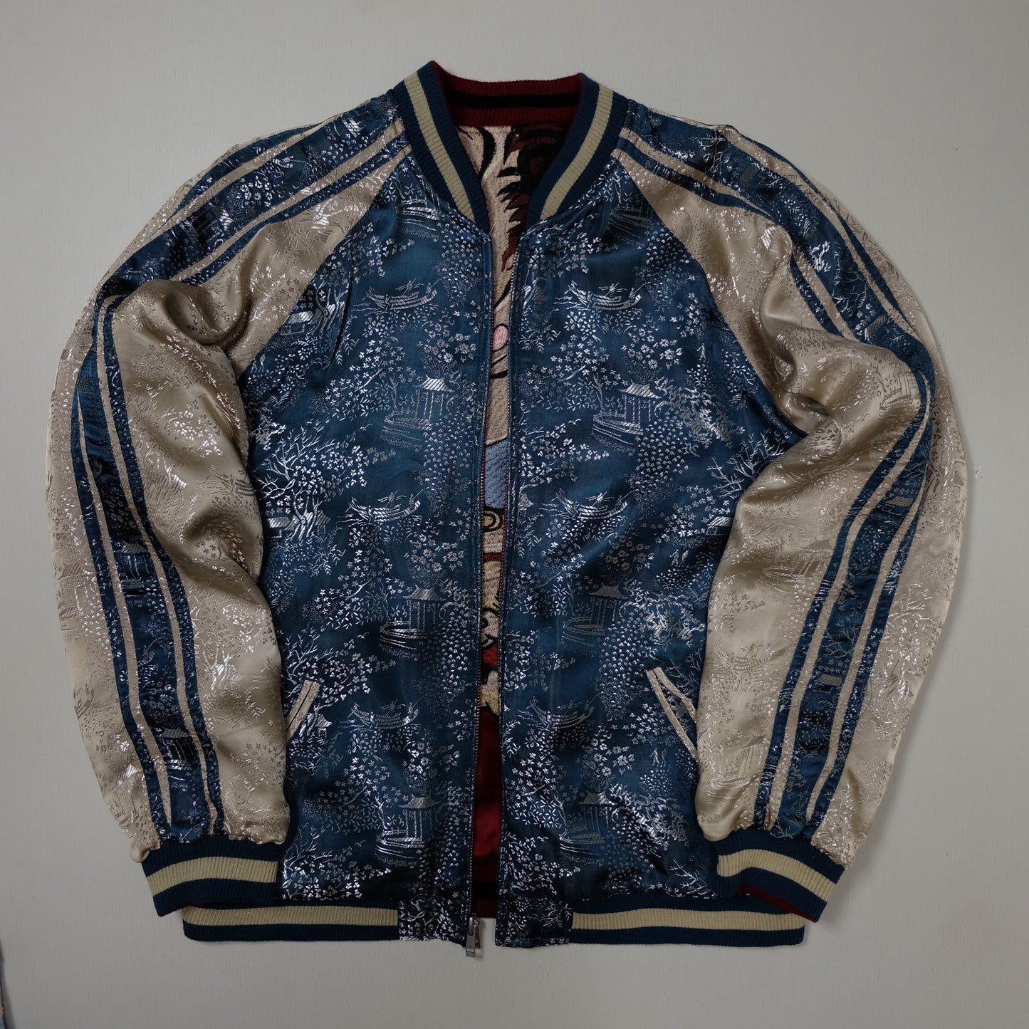 PUNK ROCK Vintage Japanese Japan NEBUTA Ogre Monster Nihonga Ukiyoe Folklore Embroidered Yokosuka Jumper Bomber Sukajan Souvenir Jacket