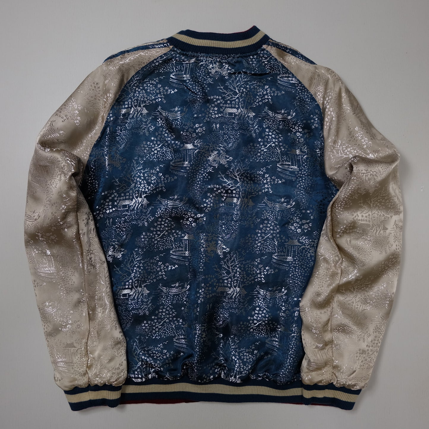 PUNK ROCK Vintage Japanese Japan NEBUTA Ogre Monster Nihonga Ukiyoe Folklore Embroidered Yokosuka Jumper Bomber Sukajan Souvenir Jacket