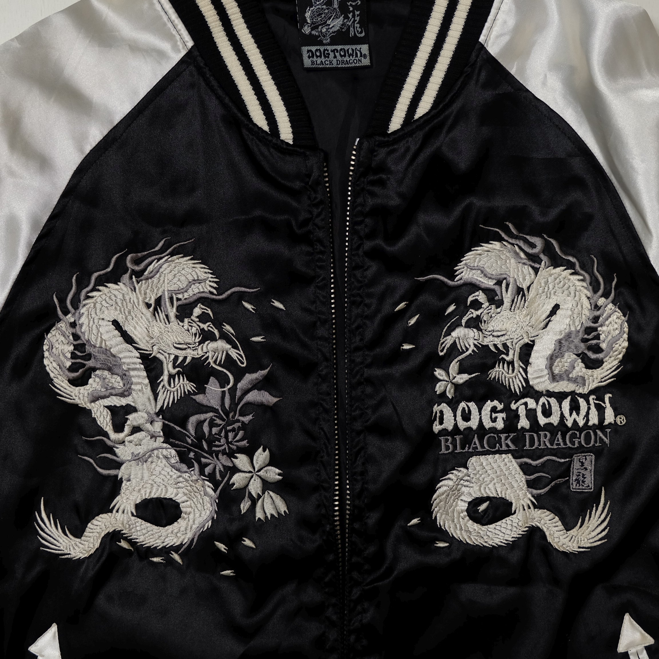 Vintage Dogtown Black Dragon Sukajan Jacket Vintage Silver