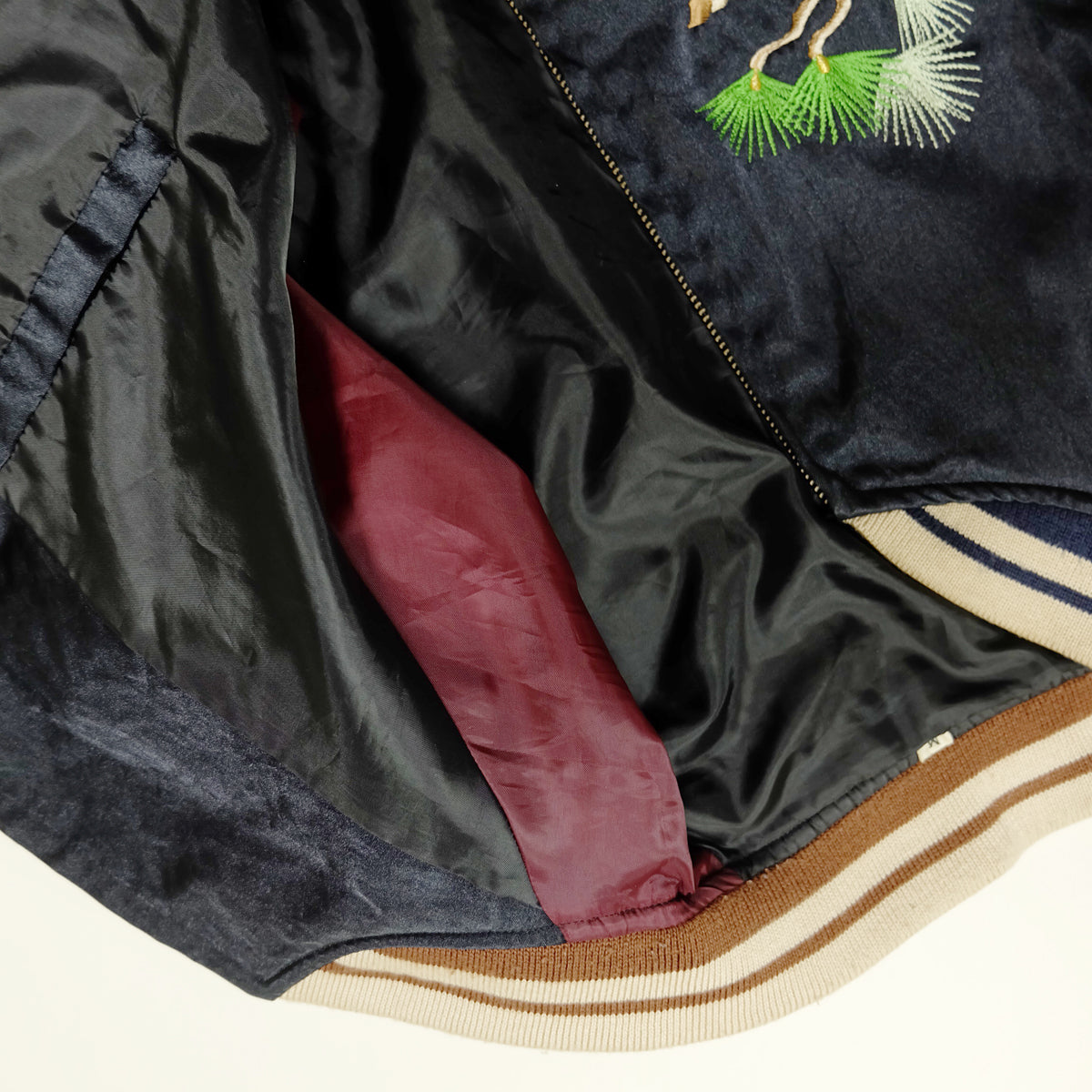 Vintage Nippon Eagle Sukajan Jacket M Japanese Pine Embroidered Yokosuka Souvenir Bomber Red Navy