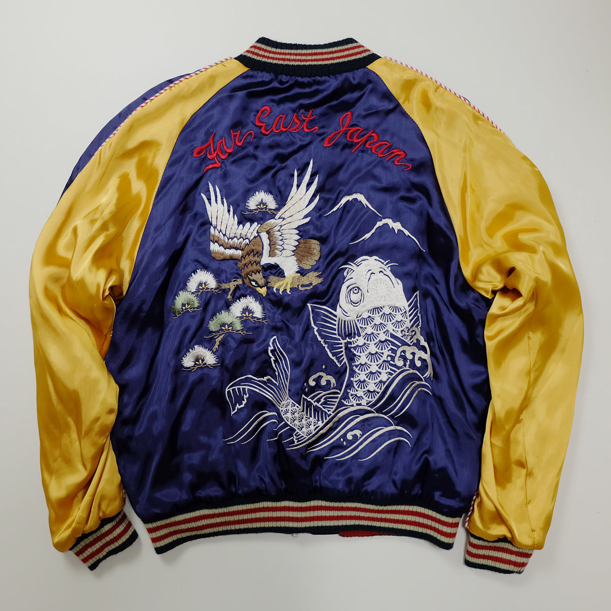 CROPPED HEADS Vintage Sukajan Jacket M Eagle Koi Far East Japan Reversible Embroidered Yokosuka Bomber