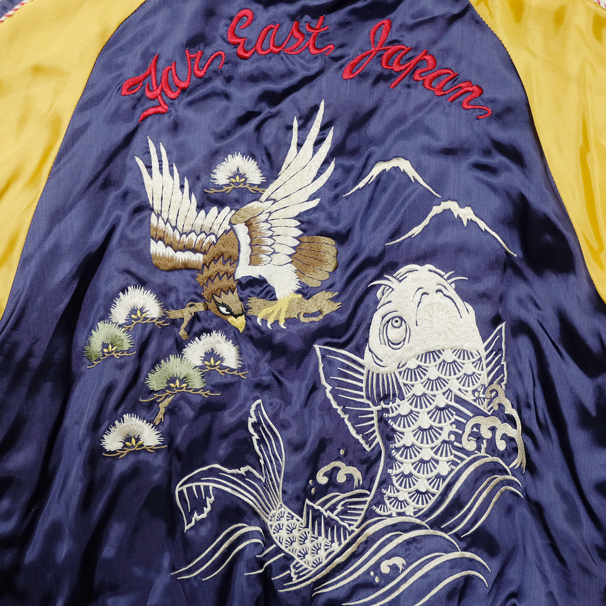 CROPPED HEADS Vintage Sukajan Jacket M Eagle Koi Far East Japan Reversible Embroidered Yokosuka Bomber