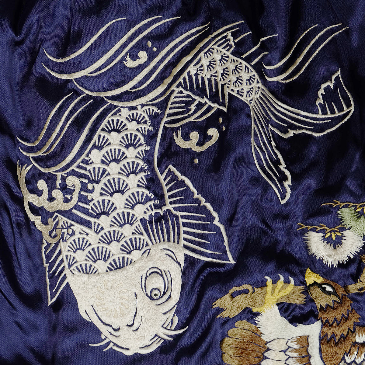 CROPPED HEADS Vintage Sukajan Jacket M Eagle Koi Far East Japan Reversible Embroidered Yokosuka Bomber