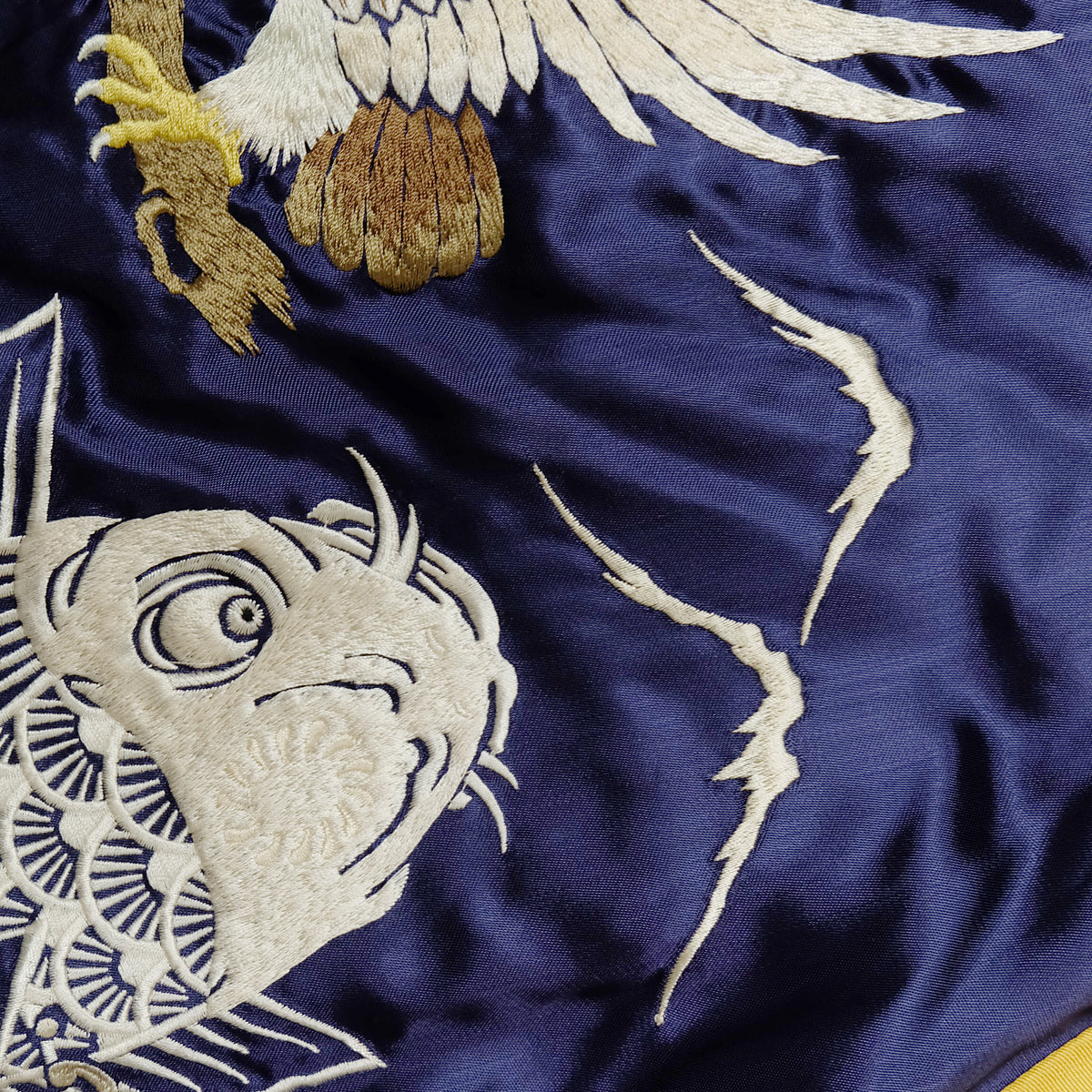 CROPPED HEADS Vintage Sukajan Jacket M Eagle Koi Far East Japan Reversible Embroidered Yokosuka Bomber