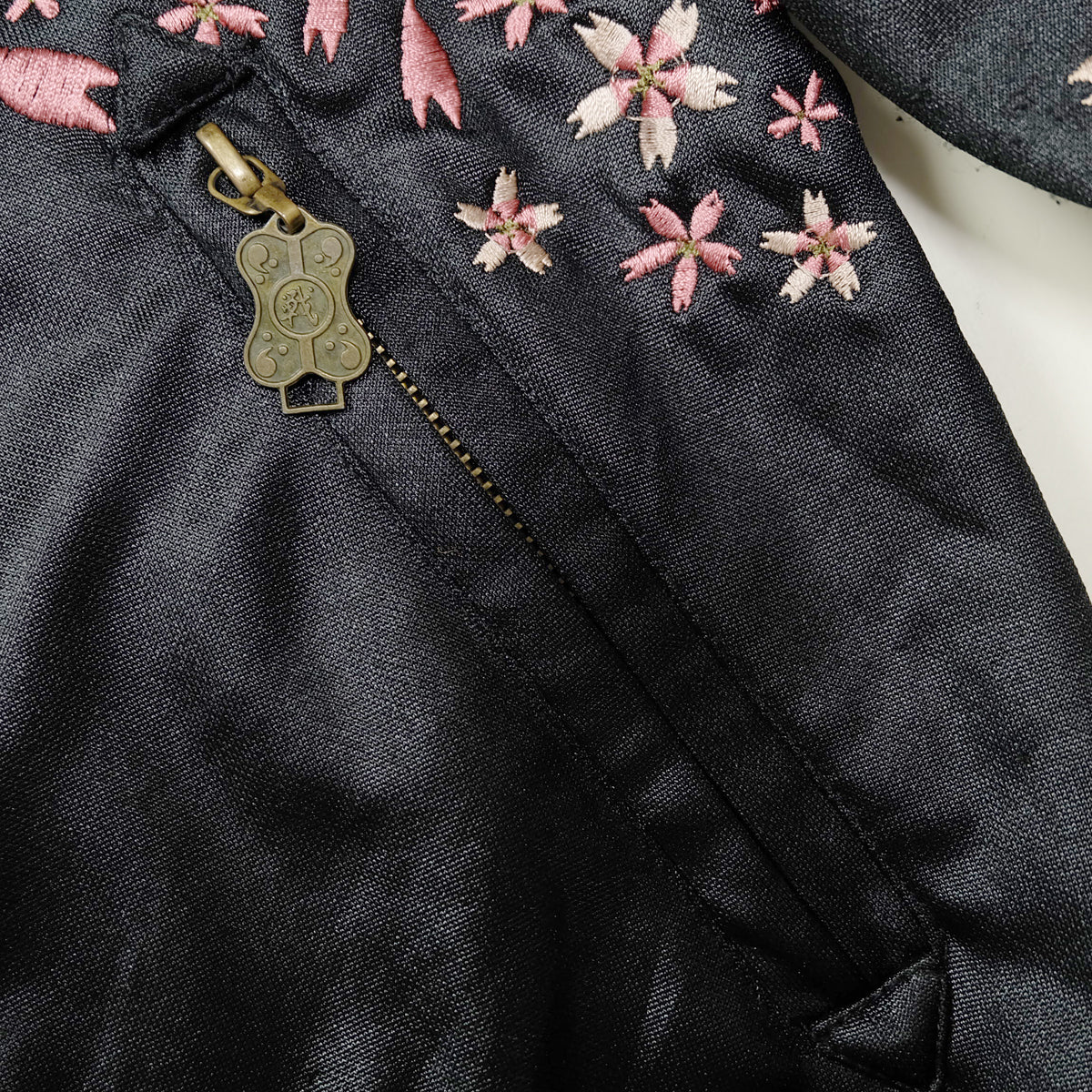 MIYABU MUSUBI ZENBU Vintage Japanese Japan Black Sakura Musha Samurai Embroidered Yokosuka Jumper Bomber Sukajan Souvenir Jacket S