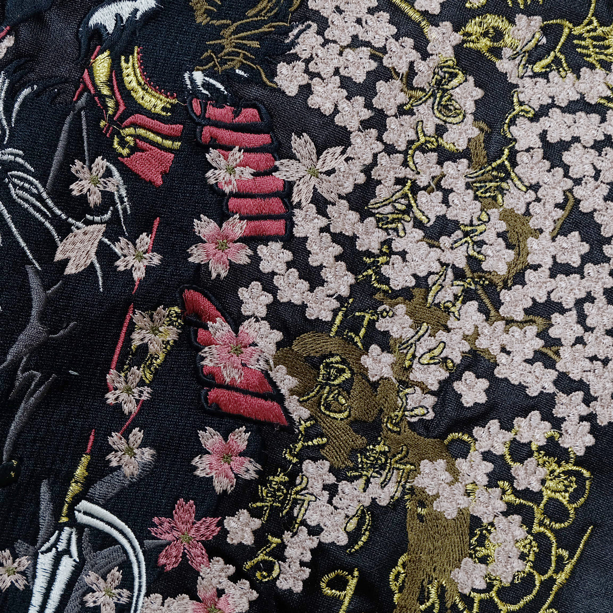 MIYABU MUSUBI ZENBU Vintage Japanese Japan Black Sakura Musha Samurai Embroidered Yokosuka Jumper Bomber Sukajan Souvenir Jacket S
