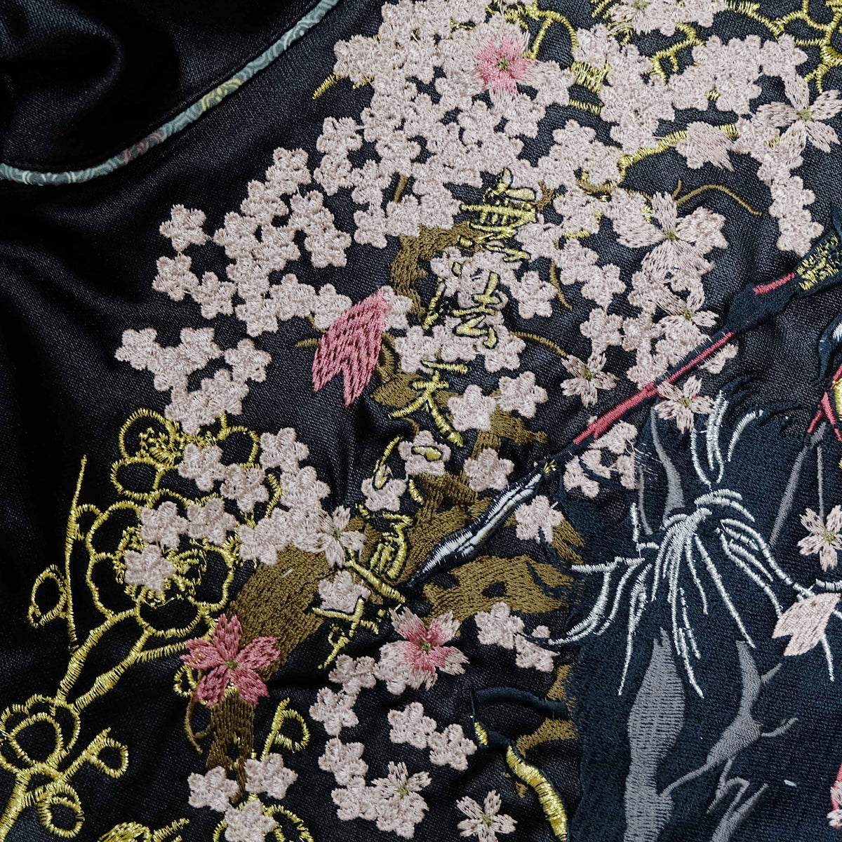 MIYABU MUSUBI ZENBU Vintage Japanese Japan Black Sakura Musha Samurai Embroidered Yokosuka Jumper Bomber Sukajan Souvenir Jacket S