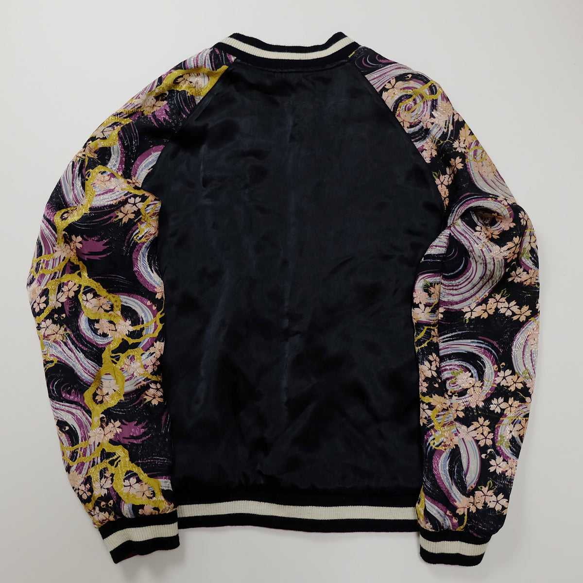 Vintage Japanese Japan Hannya Evil Devil Sakura Rose Sword Tattoo Art Design Embroidered Yokosuka Jumper Bomber Sukajan Souvenir Jacket M
