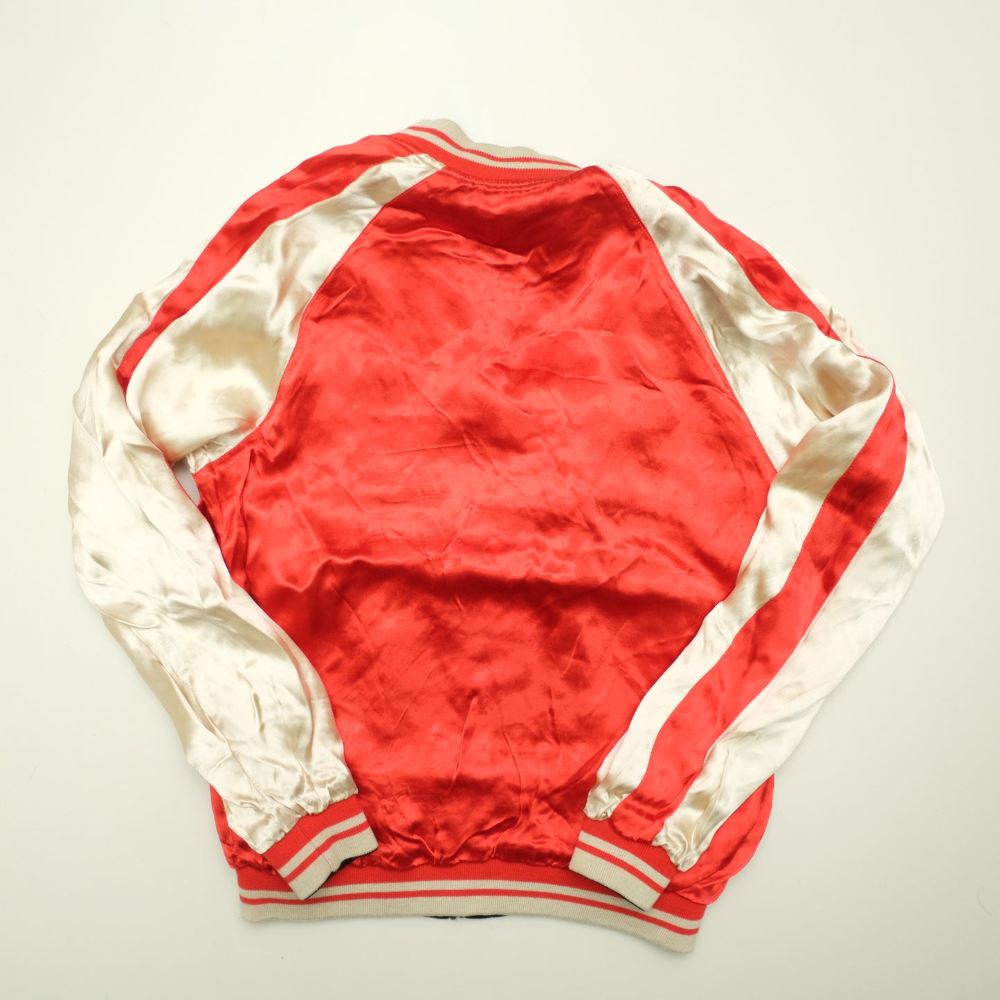 Vintage Miyabi Musubi Reversible Sukajan Jacket S Kabuki Gomen Kanji Skull Sakura Japanese Yokosuka Bomber