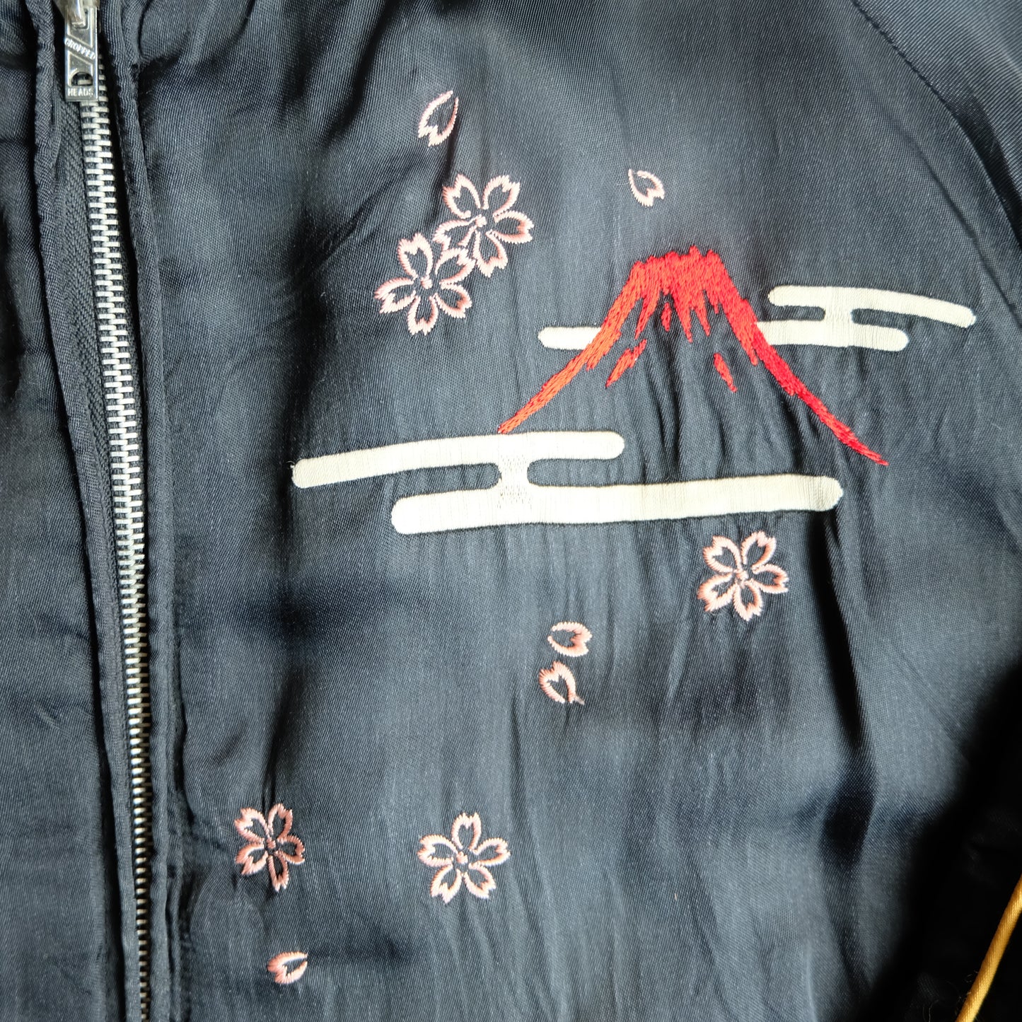 Vintage Y2K Cropped Heads Oiran Tour Sukajan Jacket Size L Reversible Geisha Maiko Mount Fuji Japanese Embroidered Bomber