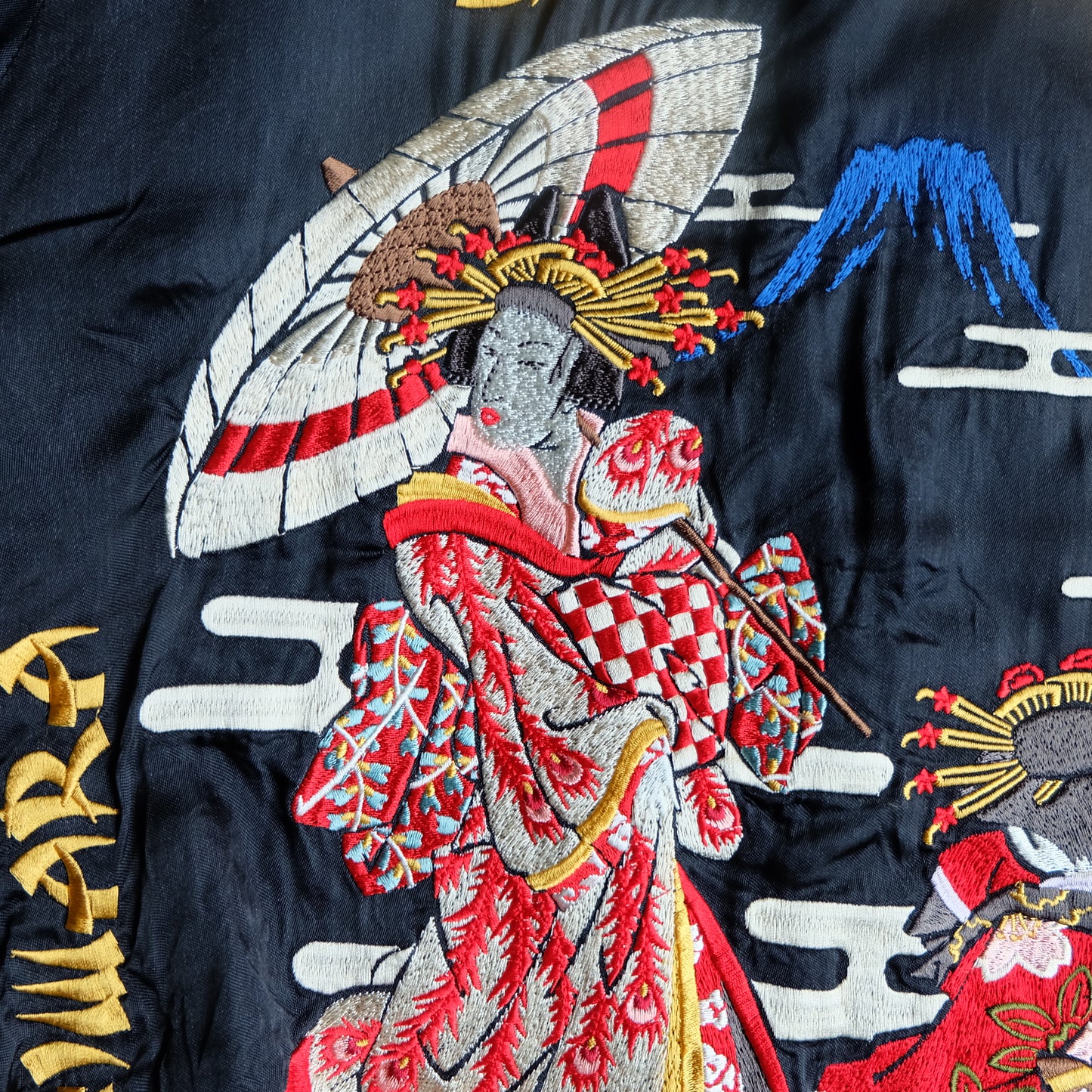 Vintage Y2K Cropped Heads Oiran Tour Sukajan Jacket Size L Reversible Geisha Maiko Mount Fuji Japanese Embroidered Bomber