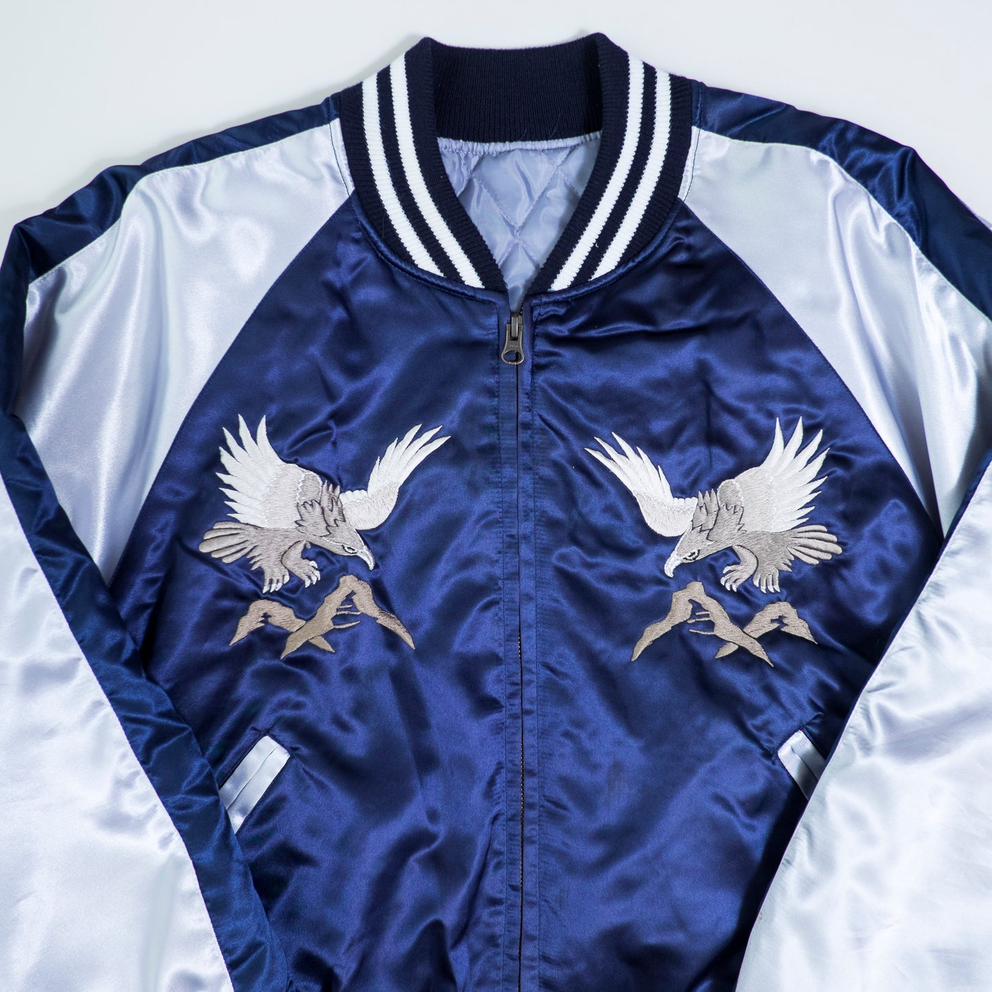 Prince Shokai Blue YOKOSUKA JUMPER Vintage Japanese Eagle Hawk Street Wear Fashion Sukajan Bomber Yakuza Gangsta Y2K Souvenir Tour Jacket