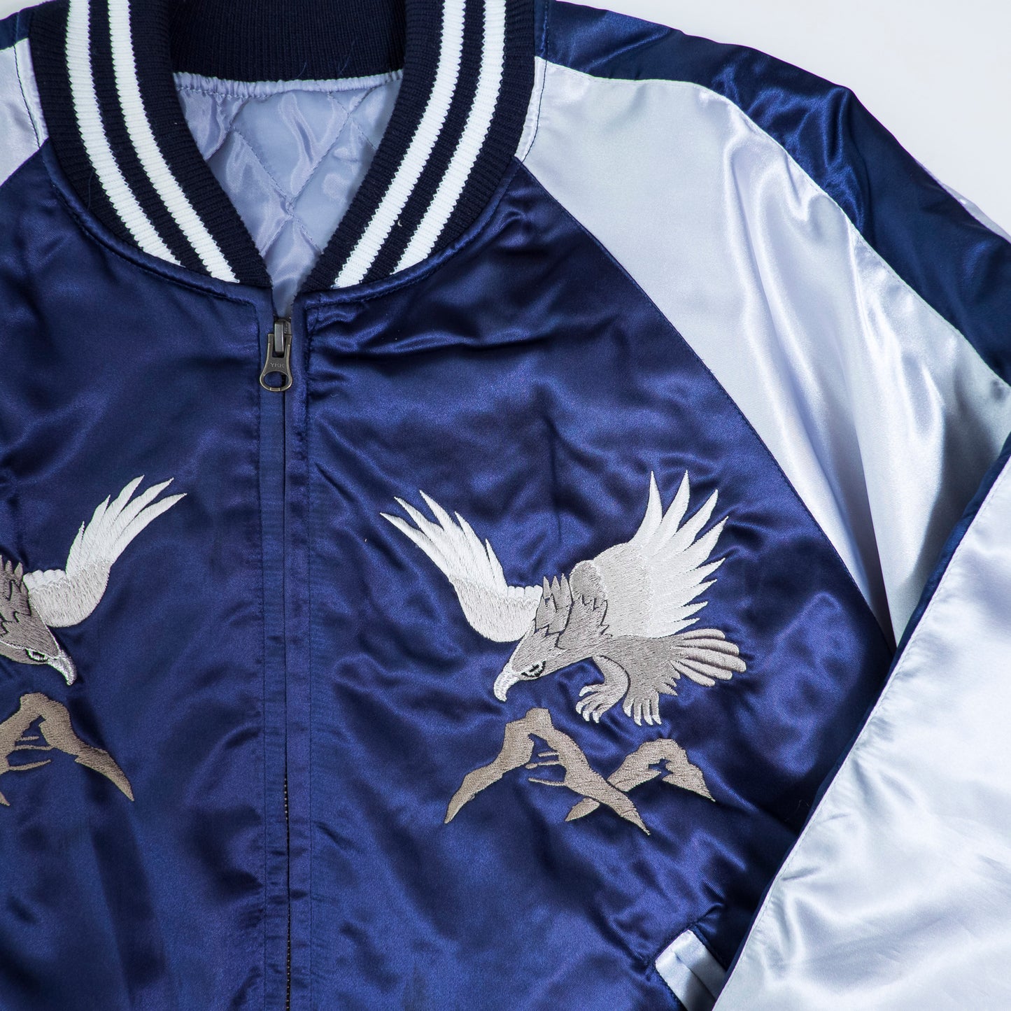 Prince Shokai Blue YOKOSUKA JUMPER Vintage Japanese Eagle Hawk Street Wear Fashion Sukajan Bomber Yakuza Gangsta Y2K Souvenir Tour Jacket