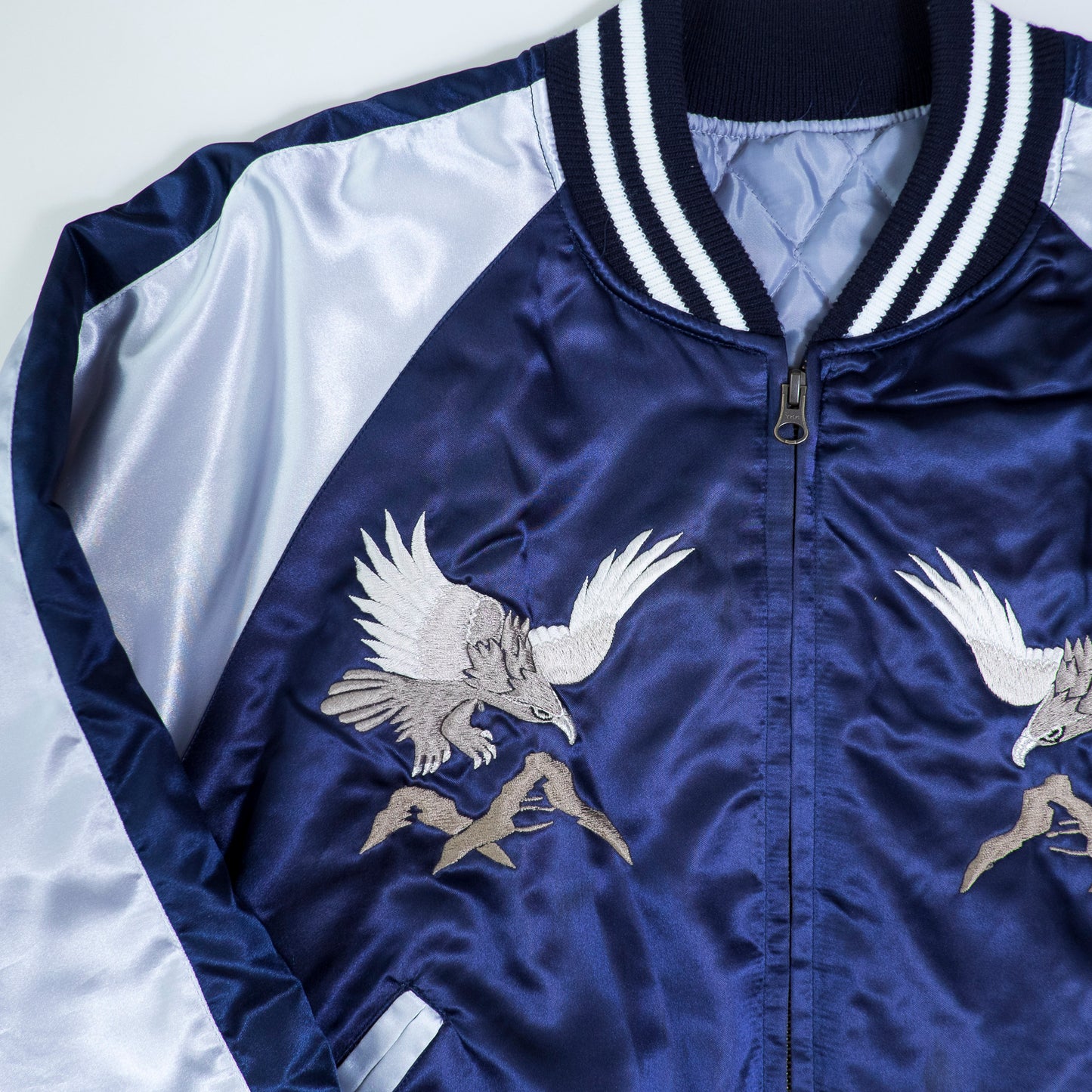 Prince Shokai Blue YOKOSUKA JUMPER Vintage Japanese Eagle Hawk Street Wear Fashion Sukajan Bomber Yakuza Gangsta Y2K Souvenir Tour Jacket