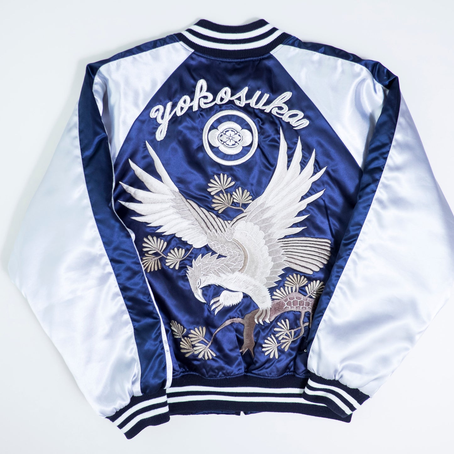 Prince Shokai Blue YOKOSUKA JUMPER Vintage Japanese Eagle Hawk Street Wear Fashion Sukajan Bomber Yakuza Gangsta Y2K Souvenir Tour Jacket
