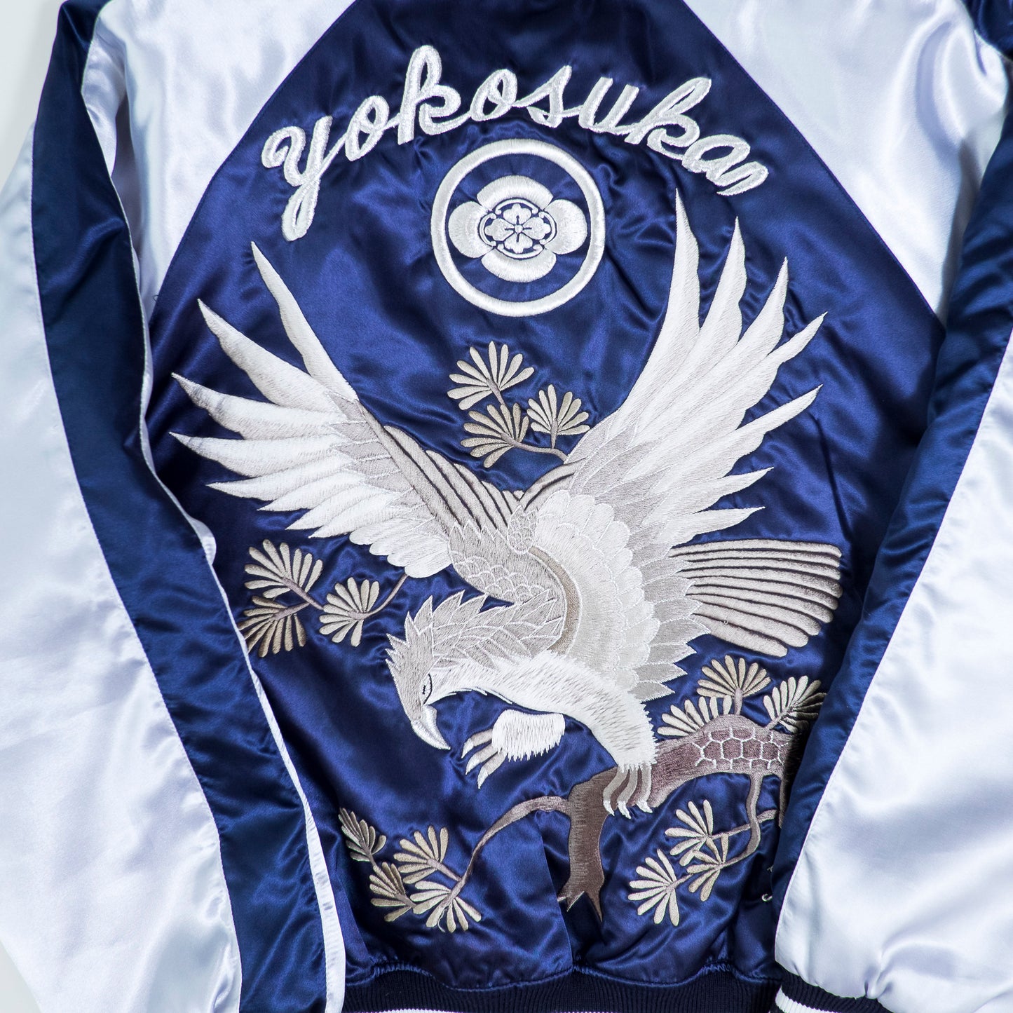 Prince Shokai Blue YOKOSUKA JUMPER Vintage Japanese Eagle Hawk Street Wear Fashion Sukajan Bomber Yakuza Gangsta Y2K Souvenir Tour Jacket