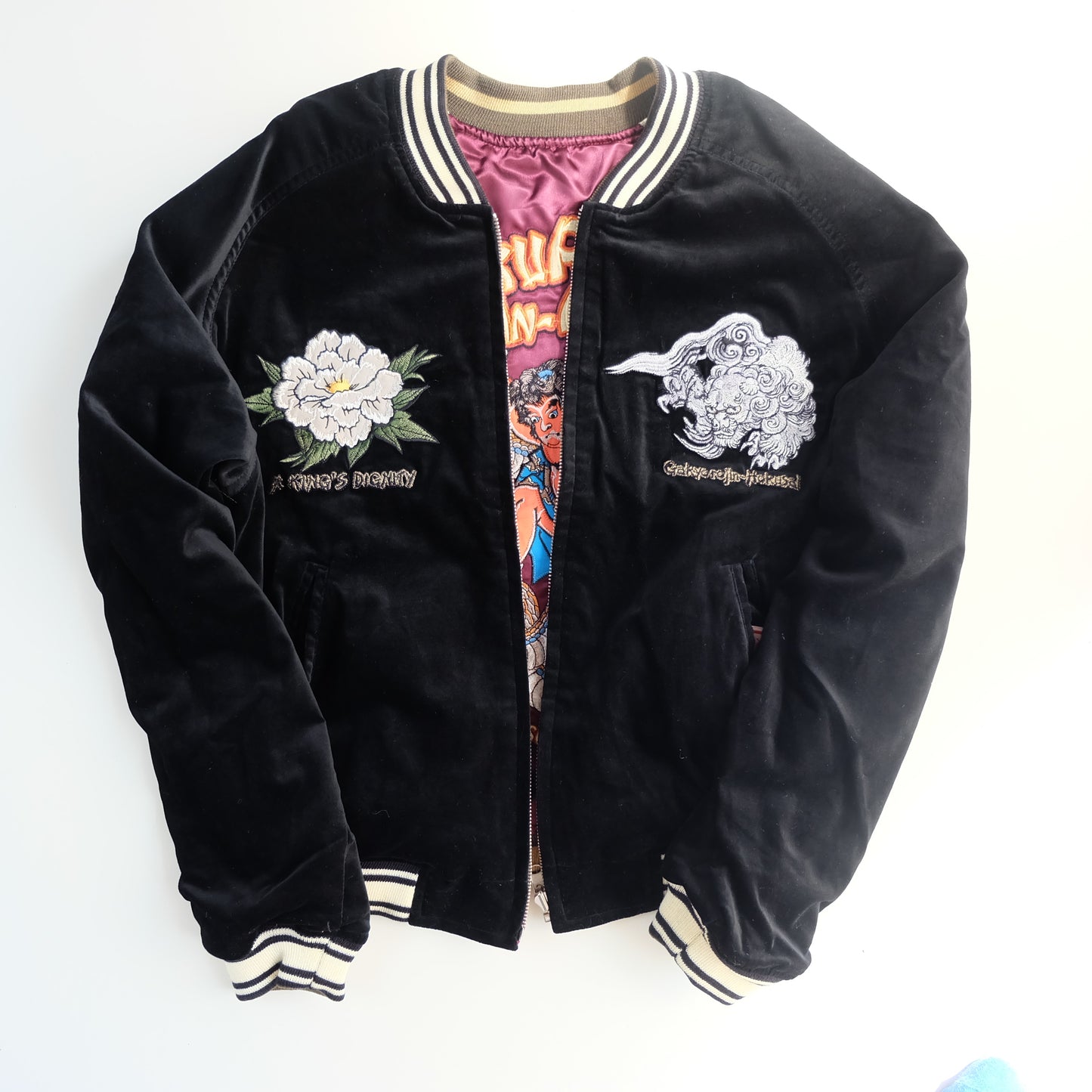 BRM Tedman Vintage Japanese Japan KINTARO Shishi Dragon Ryu Tattoo Art Design Embroidered Yokosuka Jumper Bomber Sukajan Souvenir Jacket M