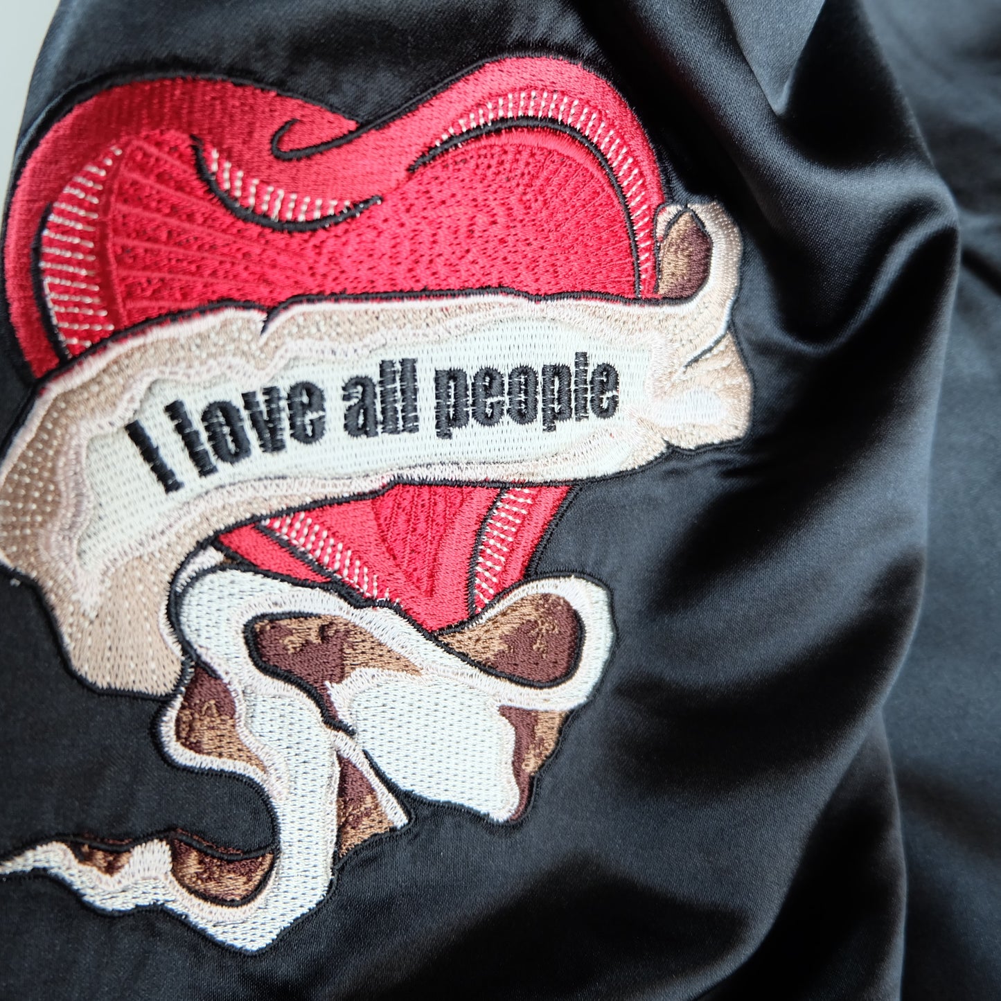 Vintage Tedman Ted Company Blood Message BLJK-020 Reversible Sukajan Virgin Mary Skull Tattoo Embroidered Japanese Amekaji Bomber Jacket