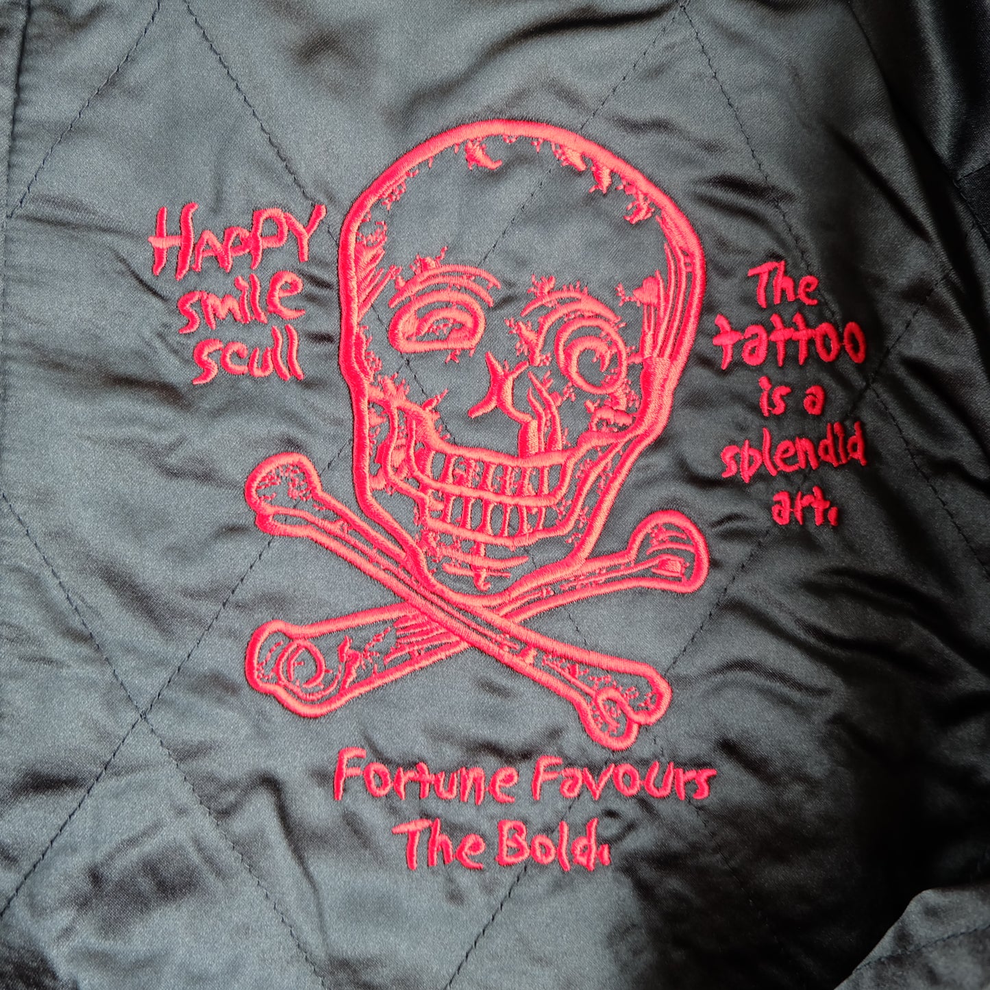 Vintage Tedman Ted Company Blood Message BLJK-020 Reversible Sukajan Virgin Mary Skull Tattoo Embroidered Japanese Amekaji Bomber Jacket