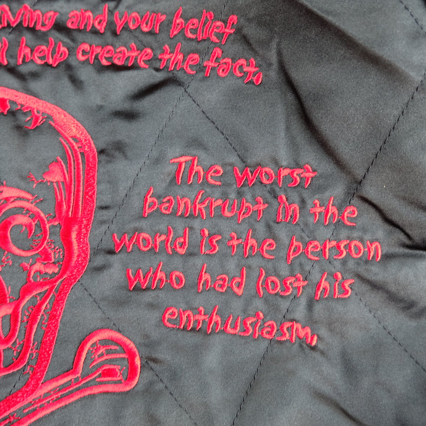 Vintage Tedman Ted Company Blood Message BLJK-020 Reversible Sukajan Virgin Mary Skull Tattoo Embroidered Japanese Amekaji Bomber Jacket