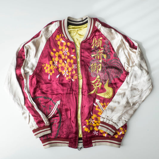 Rare Miyabi Musubi × Hana no Keiji Reversible Sukajan Jacket Maeda Keiji Kabuki Gomen Japanese Samurai Embroidery