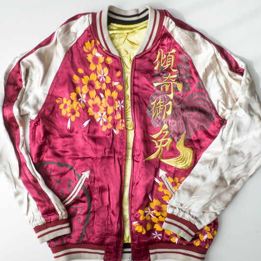 Rare Miyabi Musubi × Hana no Keiji Reversible Sukajan Jacket Maeda Keiji Kabuki Gomen Japanese Samurai Embroidery