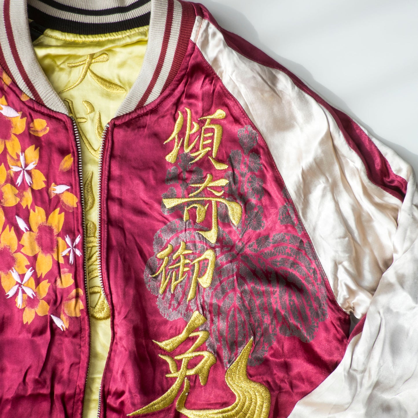 Rare Miyabi Musubi × Hana no Keiji Reversible Sukajan Jacket Maeda Keiji Kabuki Gomen Japanese Samurai Embroidery