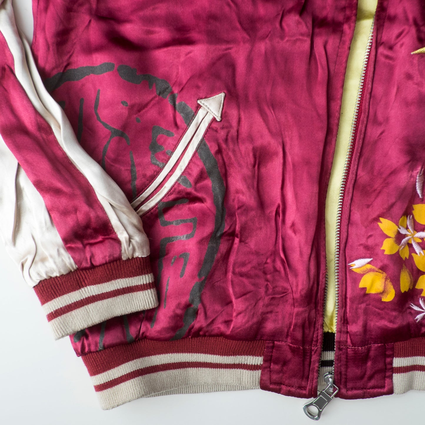 Rare Miyabi Musubi × Hana no Keiji Reversible Sukajan Jacket Maeda Keiji Kabuki Gomen Japanese Samurai Embroidery
