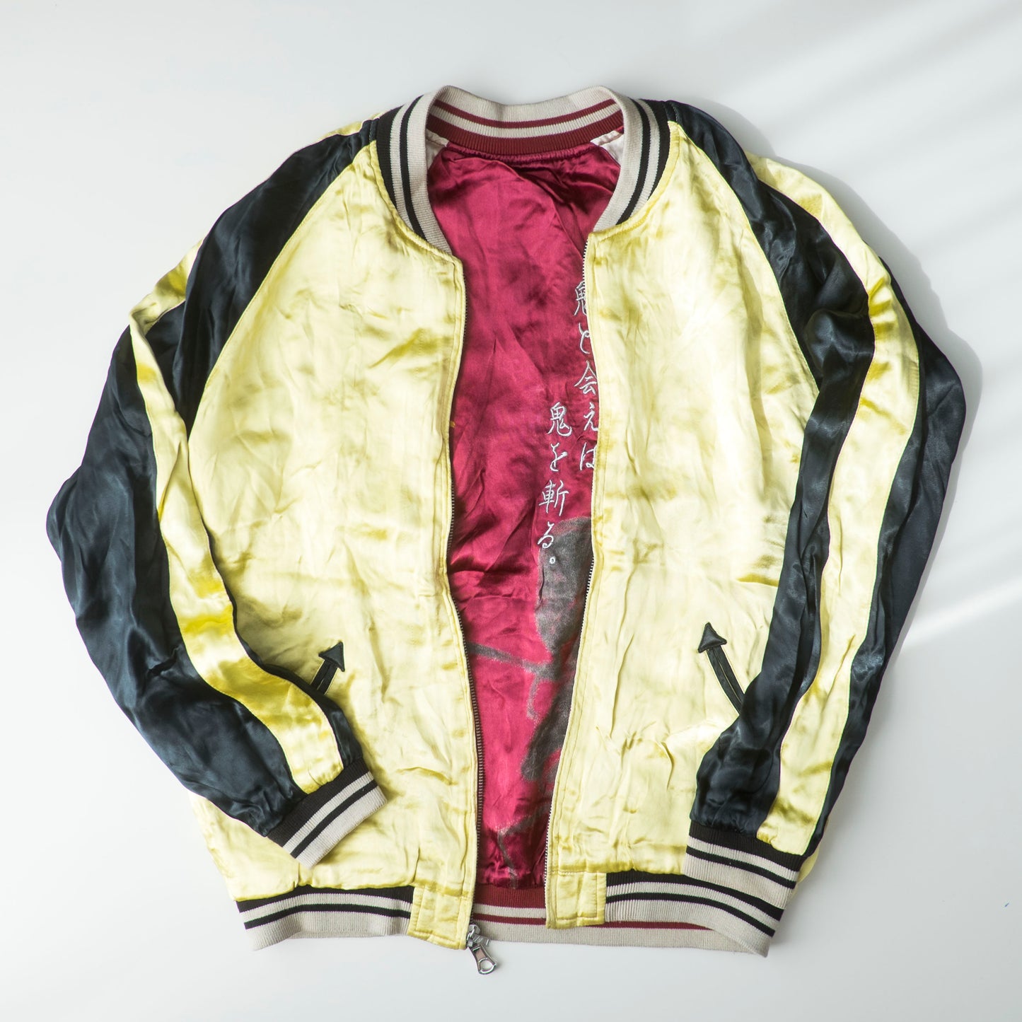 Rare Miyabi Musubi × Hana no Keiji Reversible Sukajan Jacket Maeda Keiji Kabuki Gomen Japanese Samurai Embroidery
