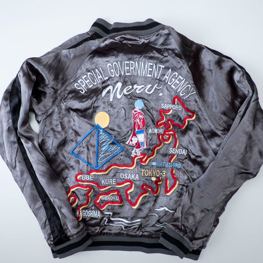 Neon Genesis Evangelion Reversible Sukajan Jacket EVA Unit 01 Dragon Sakura Japan Map Y2K Anime Bomber