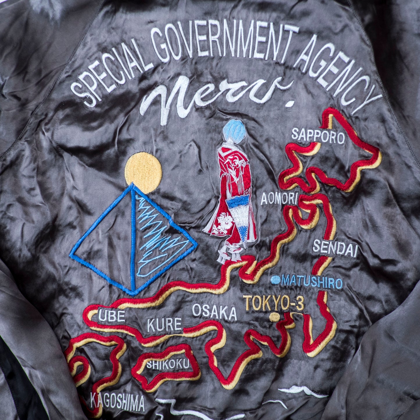 Neon Genesis Evangelion Reversible Sukajan Jacket EVA Unit 01 Dragon Sakura Japan Map Y2K Anime Bomber
