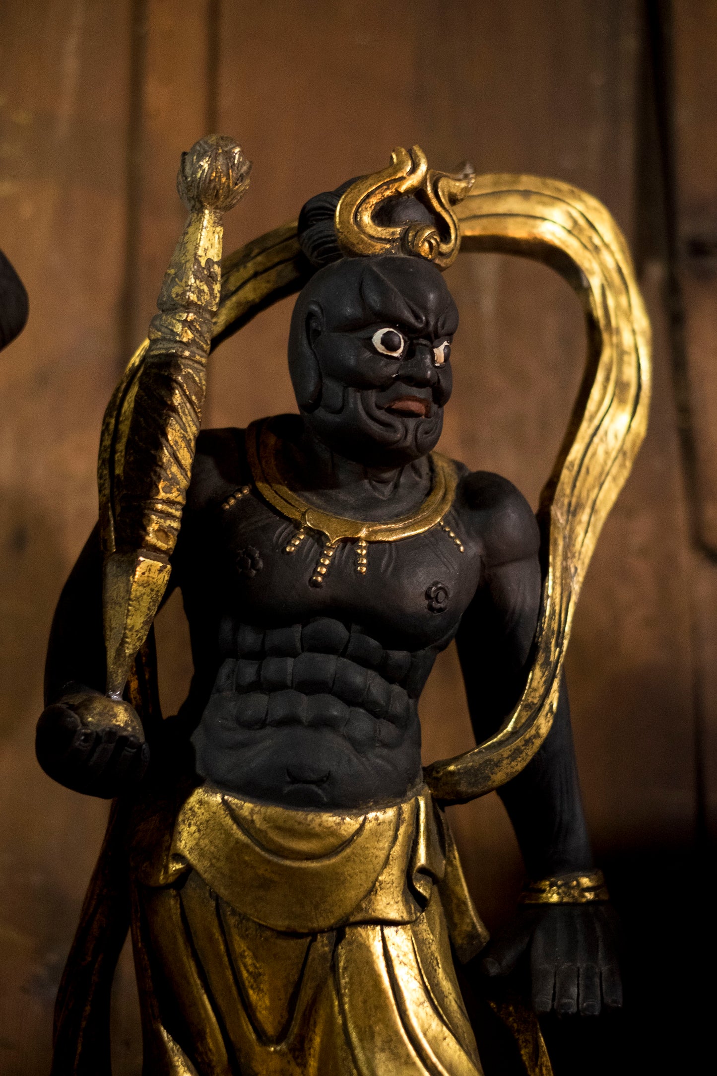 Large Nio Deva Kings (Agyō & Ungyō) — Monumental Wooden Guardian Pair, Gilt & Polychrome, Mid–Late Shōwa Period, 69cm Each