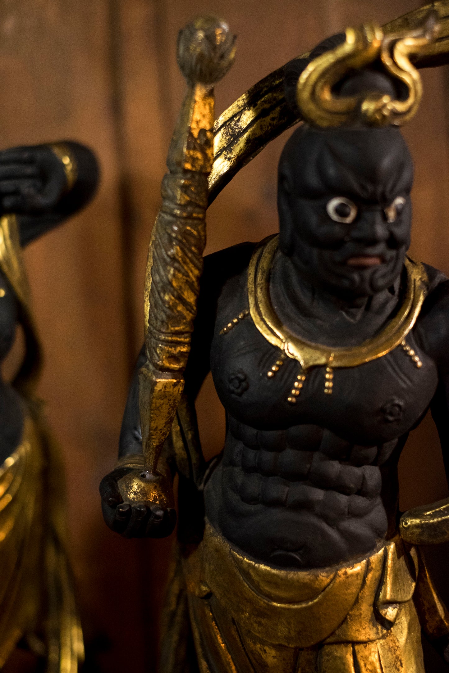 Large Nio Deva Kings (Agyō & Ungyō) — Monumental Wooden Guardian Pair, Gilt & Polychrome, Mid–Late Shōwa Period, 69cm Each