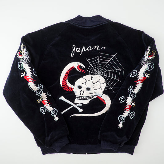 Vintage Tailor Toyo M18279 Skull Snake Reversible Sukajan Japan Map Velvet Souvenir Jacket