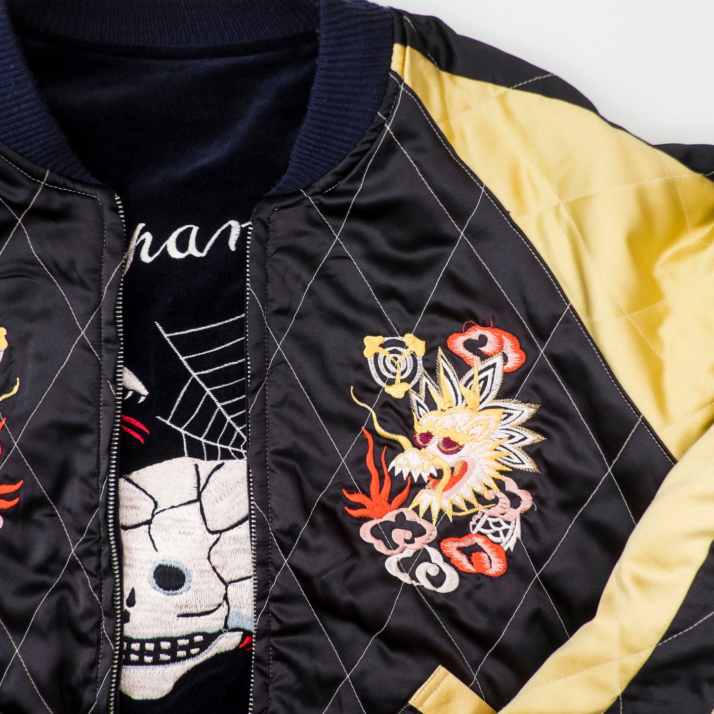 Vintage Tailor Toyo M18279 Skull Snake Reversible Sukajan Japan Map Velvet Souvenir Jacket