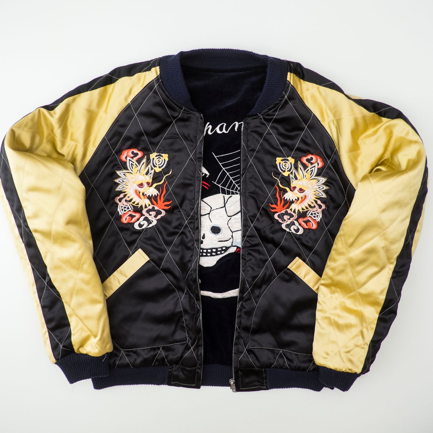 Vintage Tailor Toyo M18279 Skull Snake Reversible Sukajan Japan Map Velvet Souvenir Jacket