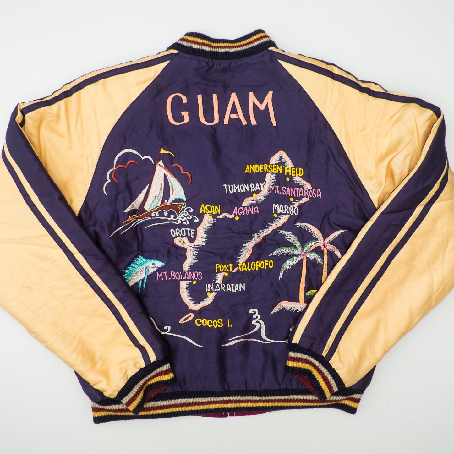 Vintage Rare 2009 Tailor Toyo GUAM Map Eagle Dragon Padded Reversible Sukajan Japanese Souvenir Jacket TT11782-128