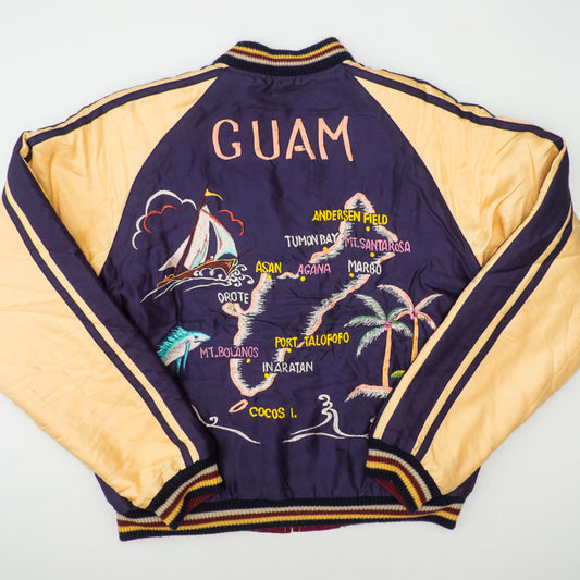Vintage Rare 2009 Tailor Toyo GUAM Map Eagle Dragon Padded Reversible Sukajan Japanese Souvenir Jacket TT11782-128