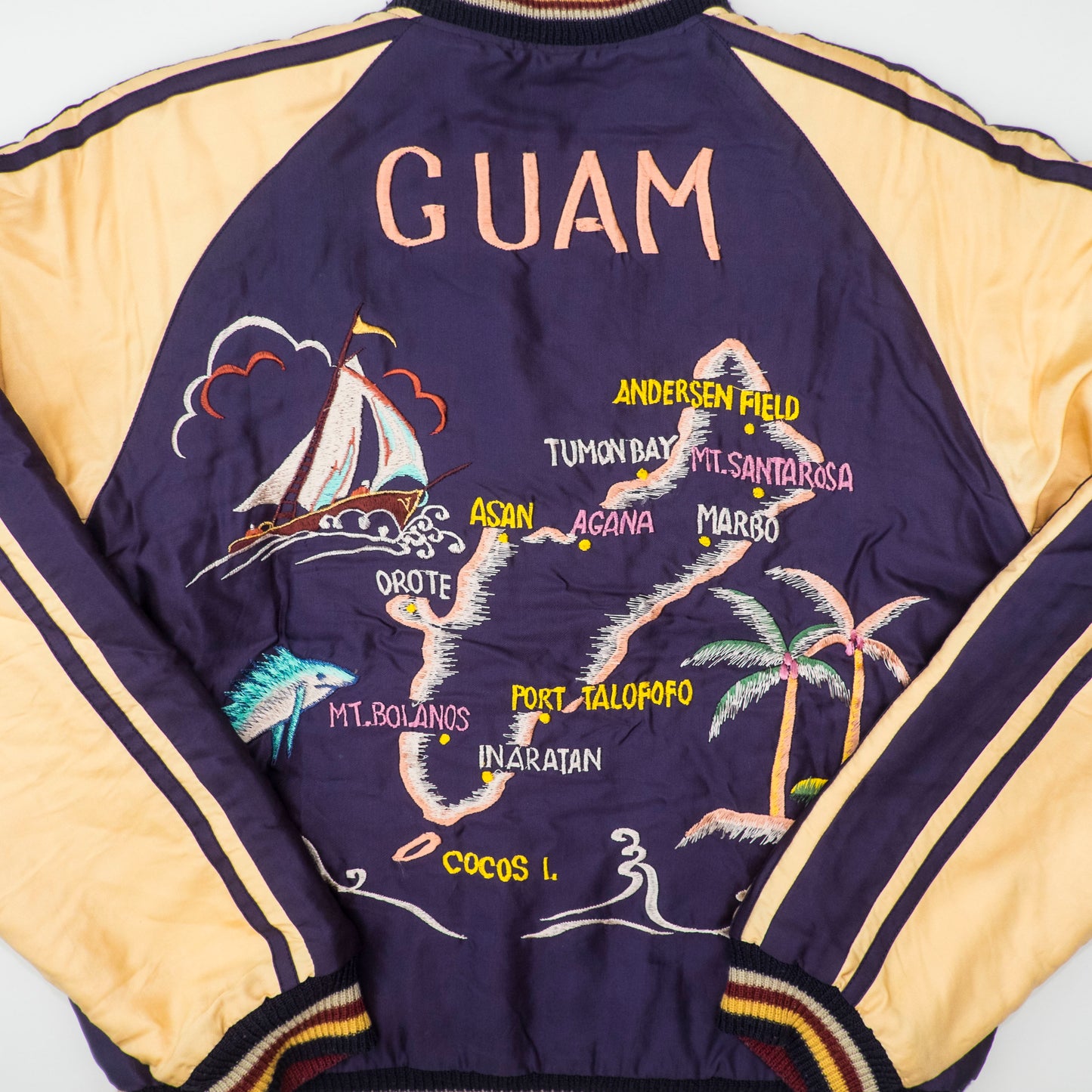 Vintage Rare 2009 Tailor Toyo GUAM Map Eagle Dragon Padded Reversible Sukajan Japanese Souvenir Jacket TT11782-128
