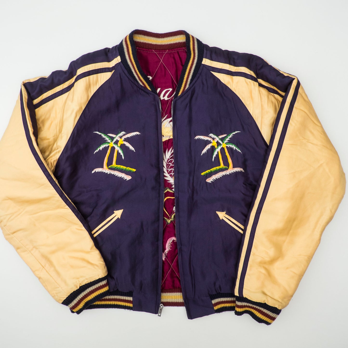 Vintage Rare 2009 Tailor Toyo GUAM Map Eagle Dragon Padded Reversible Sukajan Japanese Souvenir Jacket TT11782-128