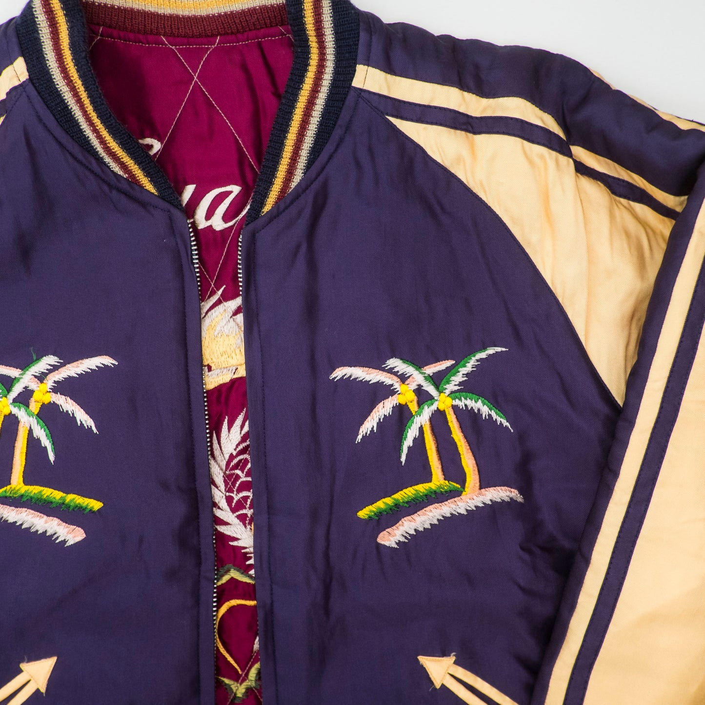 Vintage Rare 2009 Tailor Toyo GUAM Map Eagle Dragon Padded Reversible Sukajan Japanese Souvenir Jacket TT11782-128