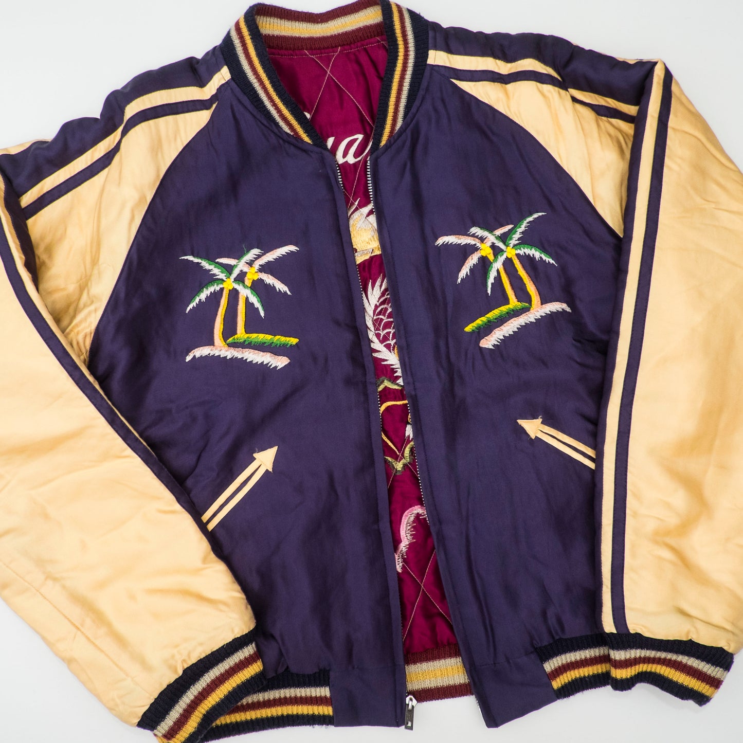 Vintage Rare 2009 Tailor Toyo GUAM Map Eagle Dragon Padded Reversible Sukajan Japanese Souvenir Jacket TT11782-128
