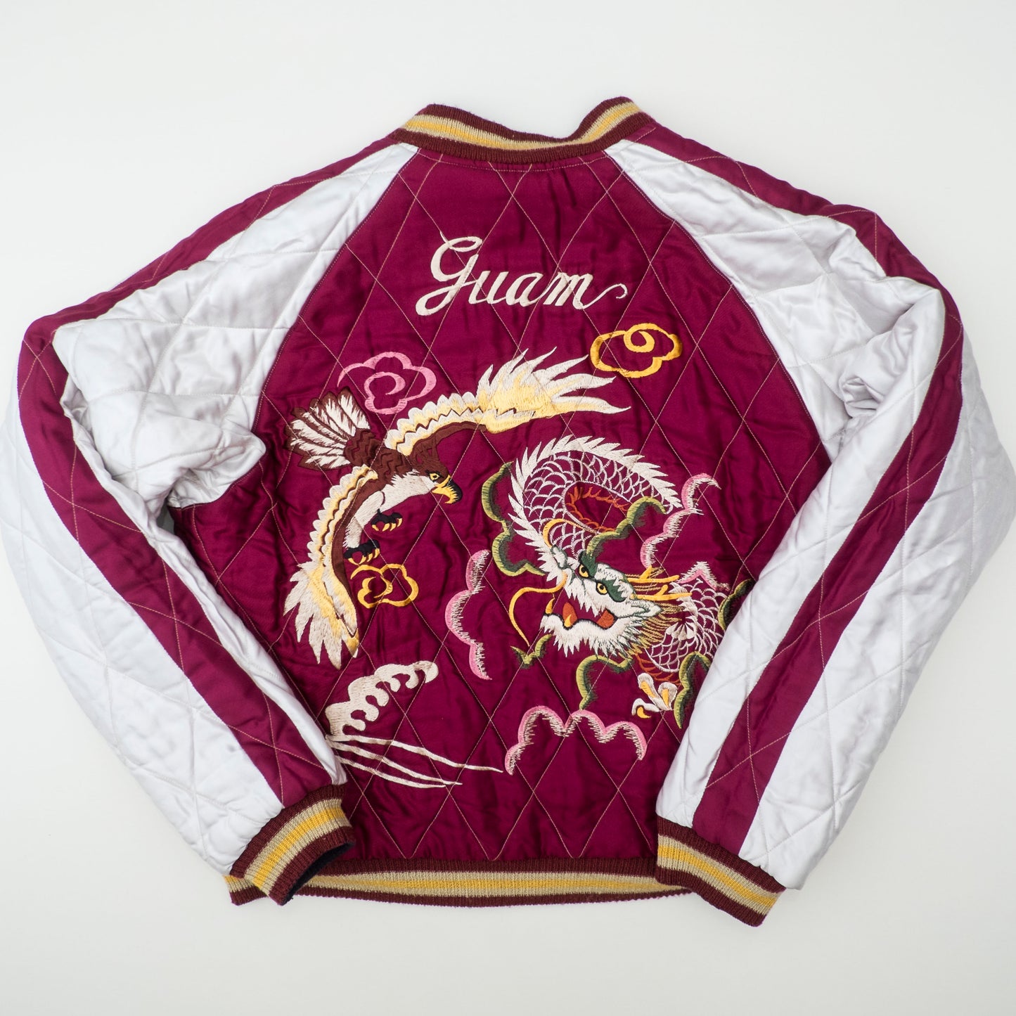 Vintage Rare 2009 Tailor Toyo GUAM Map Eagle Dragon Padded Reversible Sukajan Japanese Souvenir Jacket TT11782-128