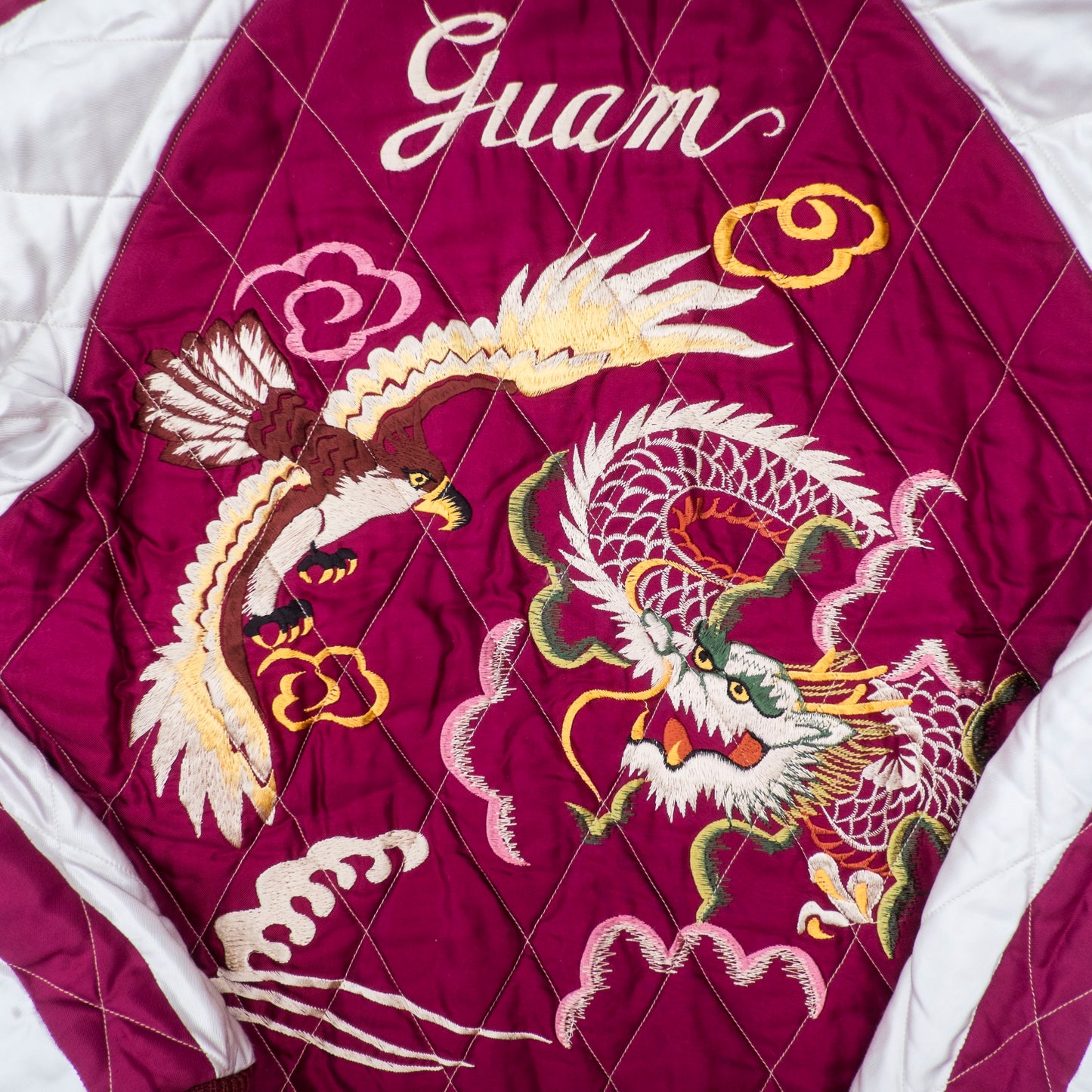 Vintage Rare 2009 Tailor Toyo GUAM Map Eagle Dragon Padded Reversible Sukajan Japanese Souvenir Jacket TT11782-128