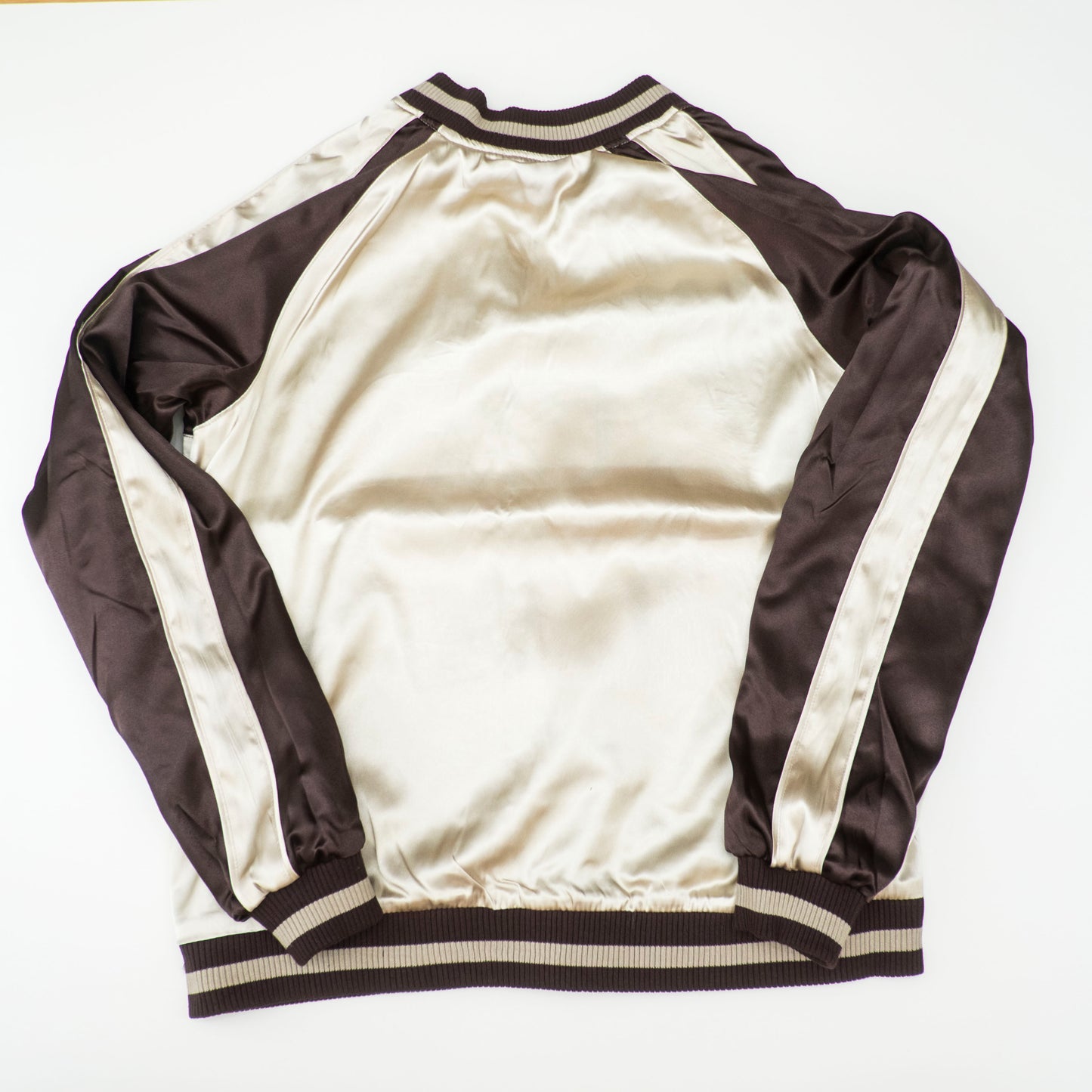 Vintage Japanese Sukajan Jacket Roaring Tiger Embroidery Reversible Brown Cream Yokosuka Souvenir Bomber Japan Streetwear